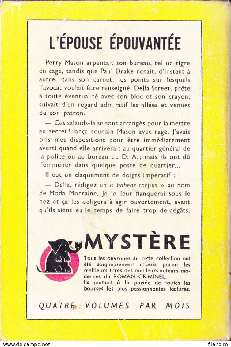 Erle Stanley GARDNER L’Épouse épouvantée Un Mystère N°263 (1956) - Presses De La Cité