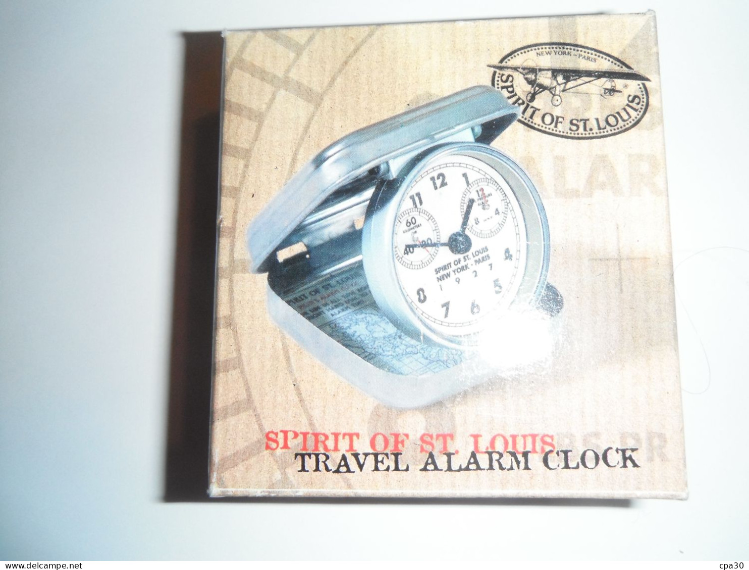 REVEIL DE VOYAGE SITRIT OF ST LOUIS ARGENTE JAMAIS SERVI AVEC SA BOITE ET NOTE EXPLICATIVE - Alarm Clocks