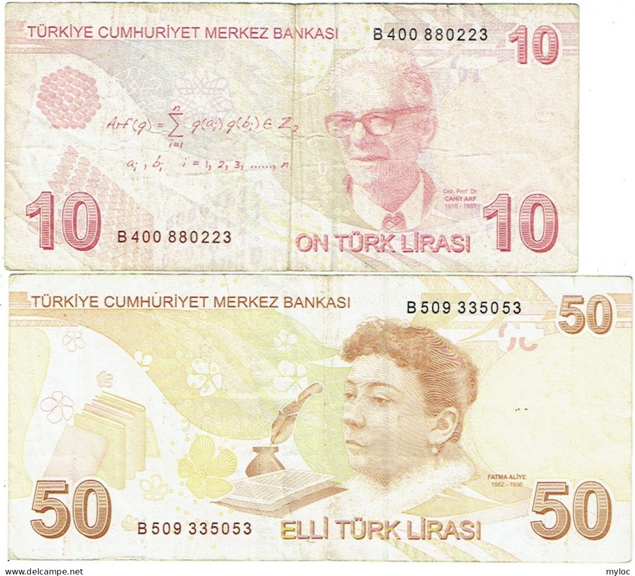 Turquie.Lot De 2 Billets De 10 Et 50 Türk Lirasi. 2009. - Turquie