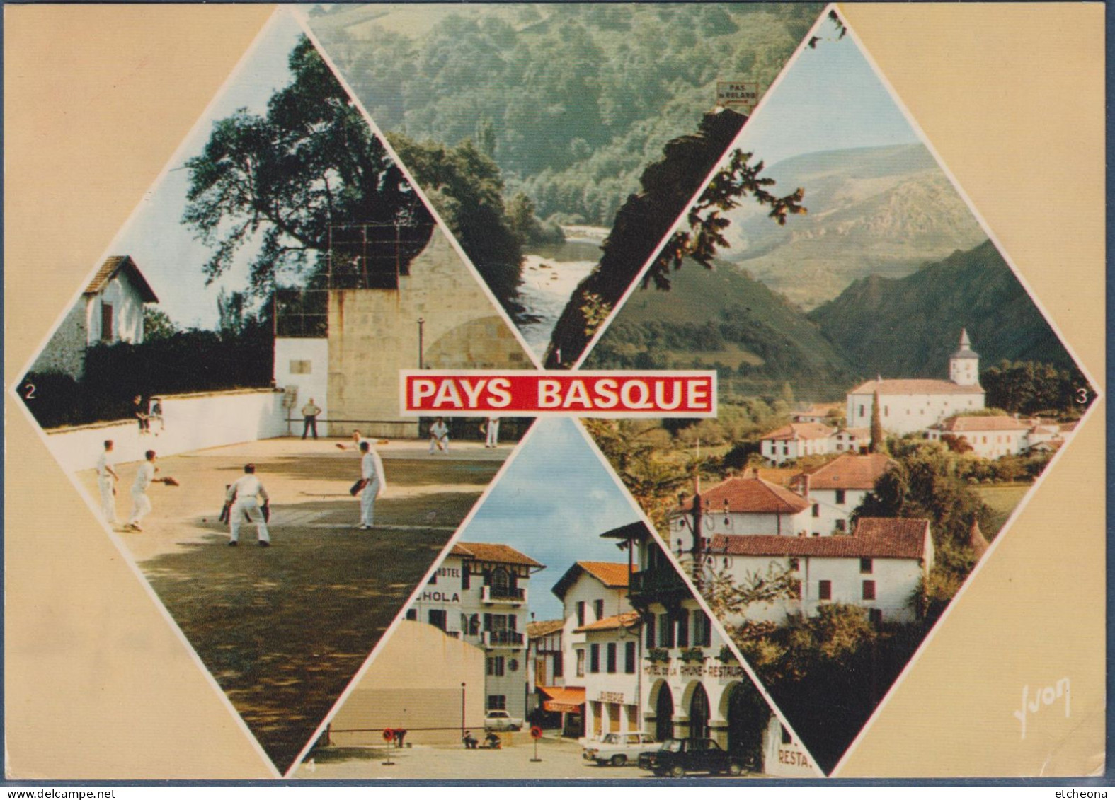 Le Pays Basque, Multivues, Itxassou, Pas De Roland La Nive, Pelote Grand-chistera Au Fronton, Place D'Ascain - Itxassou