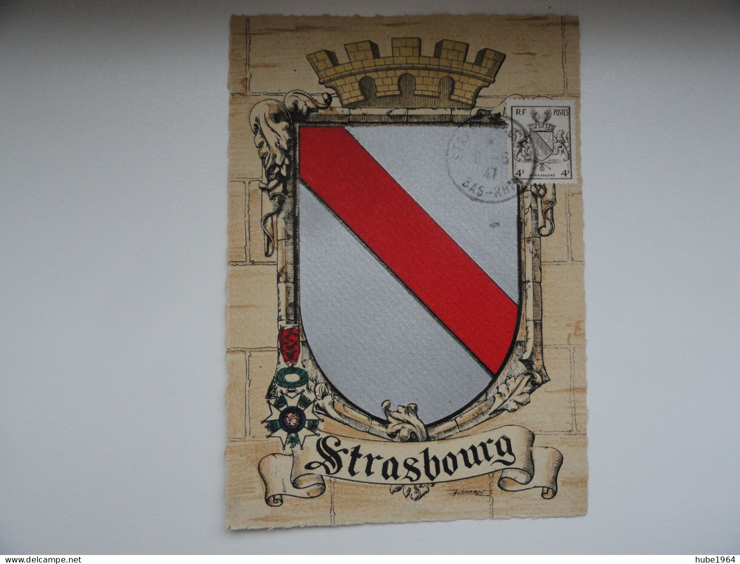 CARTE MAXIMUM CARD ARMOIRIE DE STRASBOURG CACHET ORDINAIRE FRANCE - Sonstige & Ohne Zuordnung