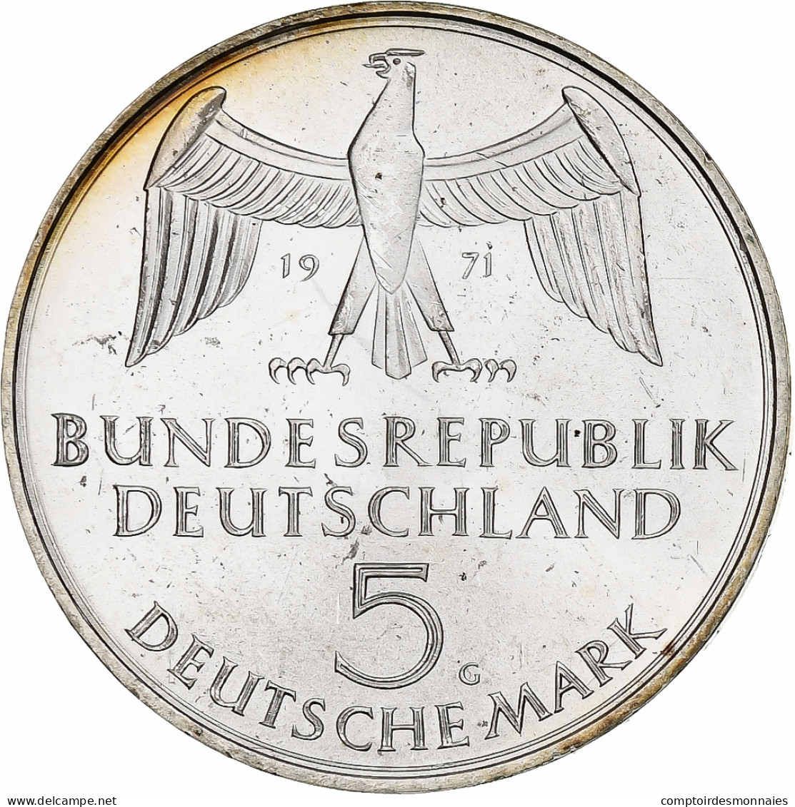 Monnaie, République Fédérale Allemande, 5 Mark, 1971, Karlsruhe, Germany - 5 Mark