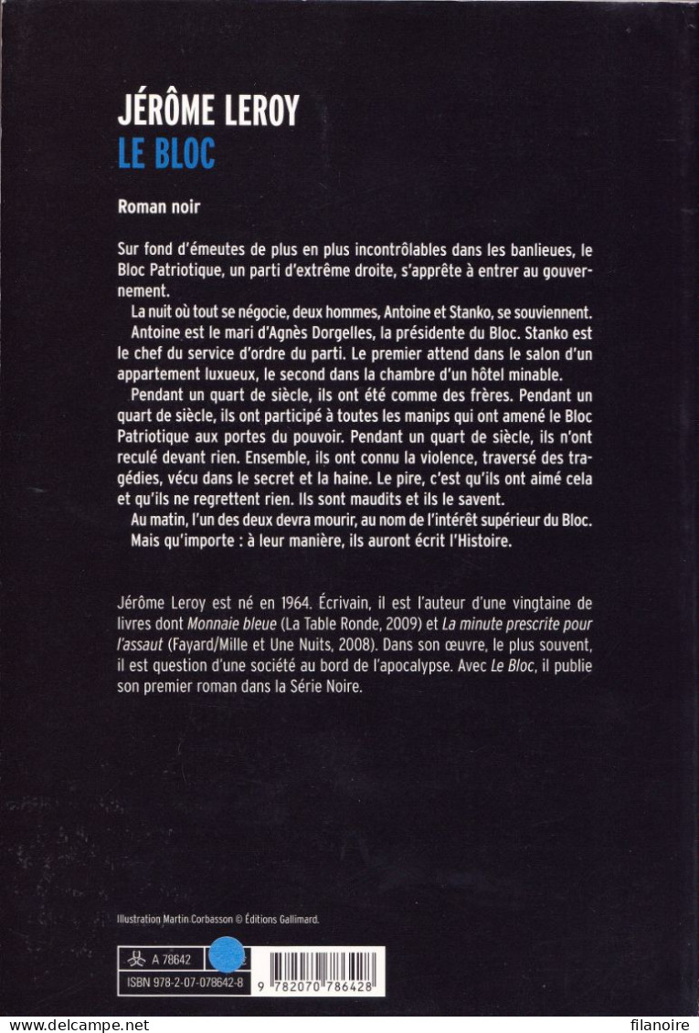 Jérôme LEROY Le Bloc Série Noire Grand Format (12/2011) - Série Noire