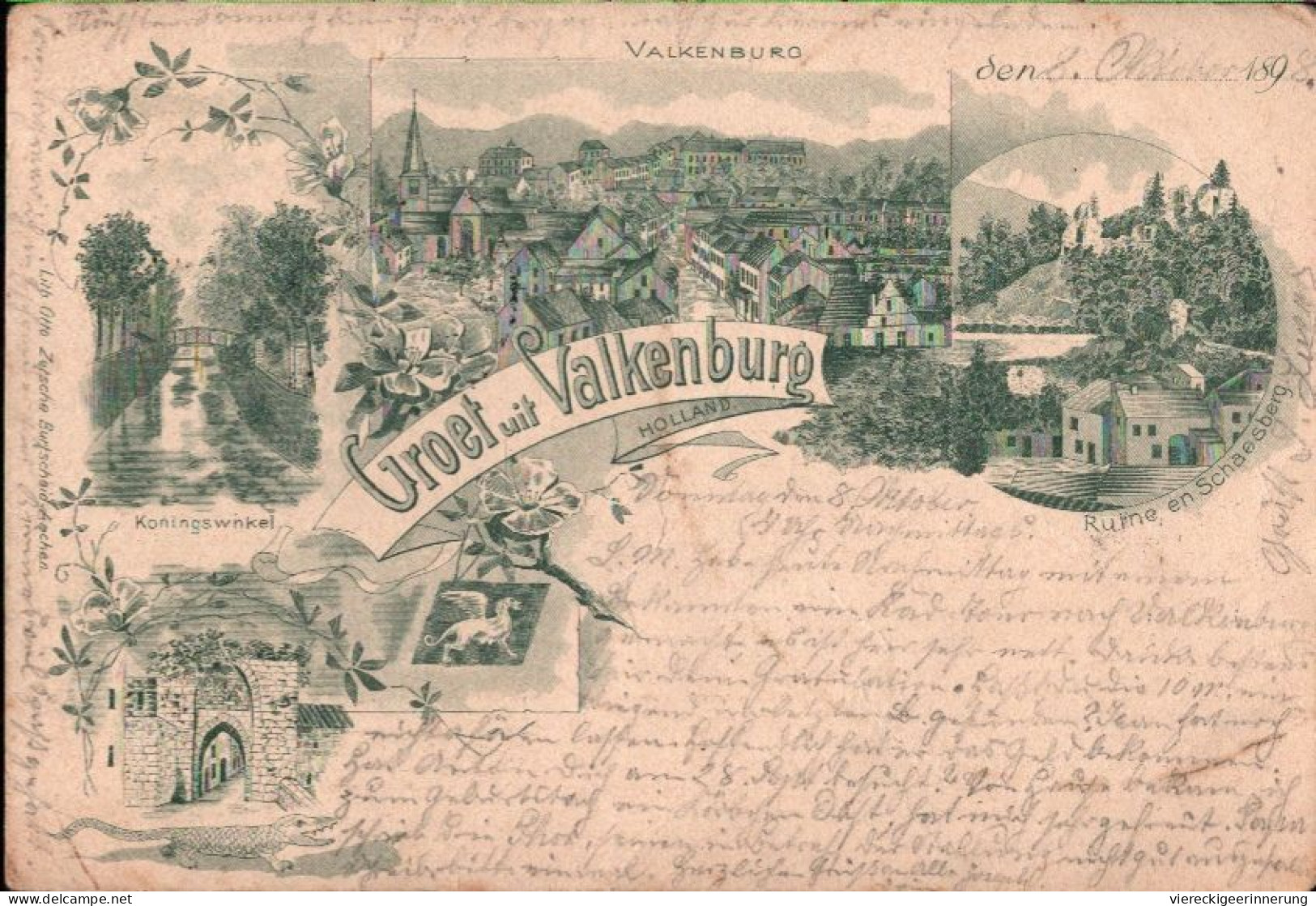 ! 1898 Alte Ansichtskarte Groet Uit Valkenburg - Valkenburg