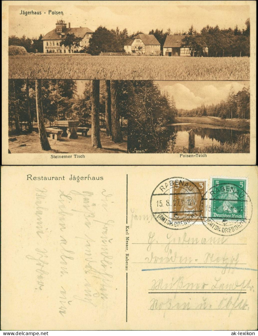 Ansichtskarte Rabenau 3 Bild: Polsen Jägerhaus 1927 - Rabenau