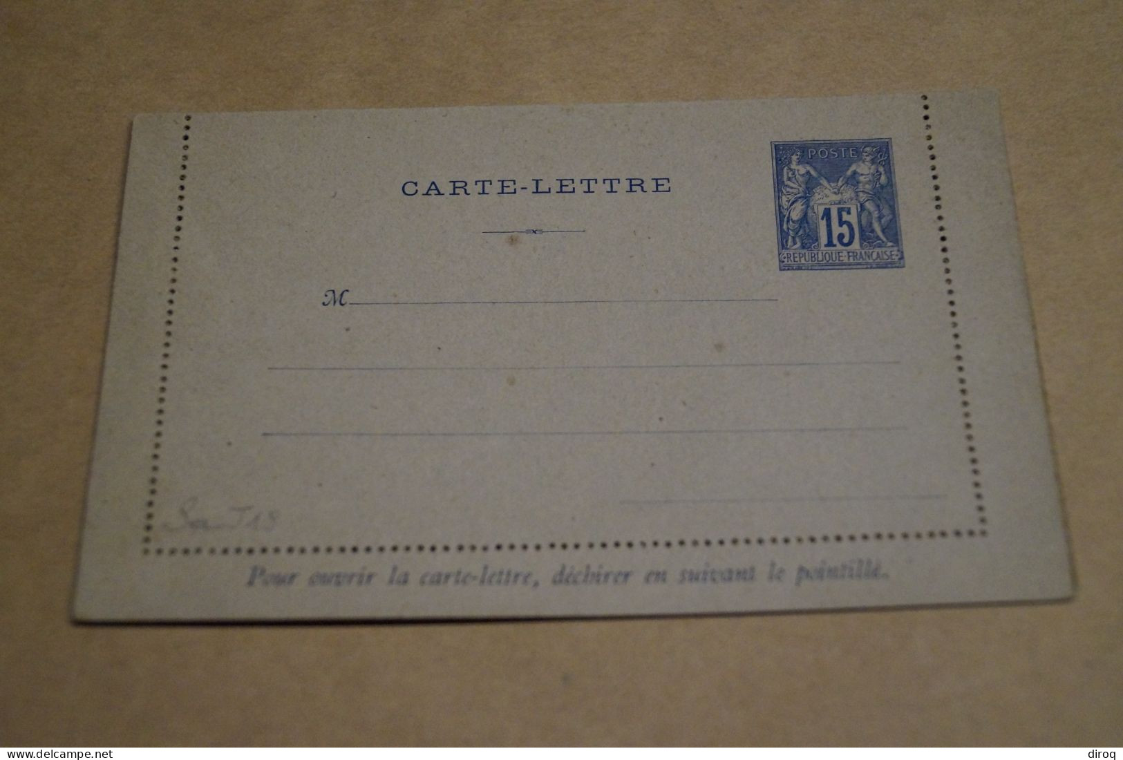 Carte Lettre 15 Cent. Type Sage ,état Neuf,très Bel état De Collection - 1898-1900 Sage (Tipo III)