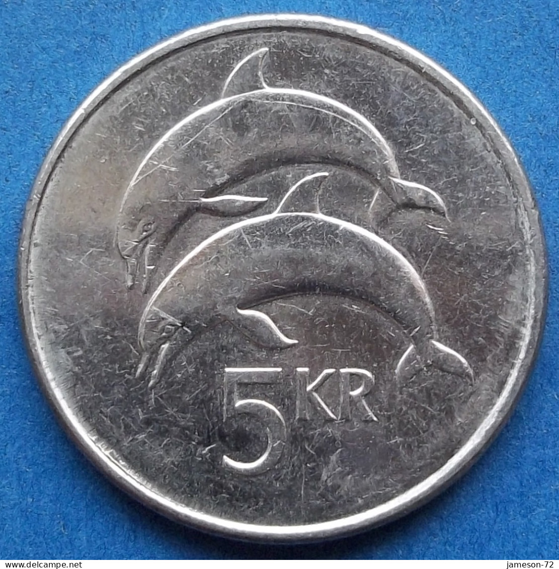 ICELAND - 5 Kronur 2007 "Two Dolphins" KM# 28a Monetary Reform (1981) - Edelweiss Coins - Iceland