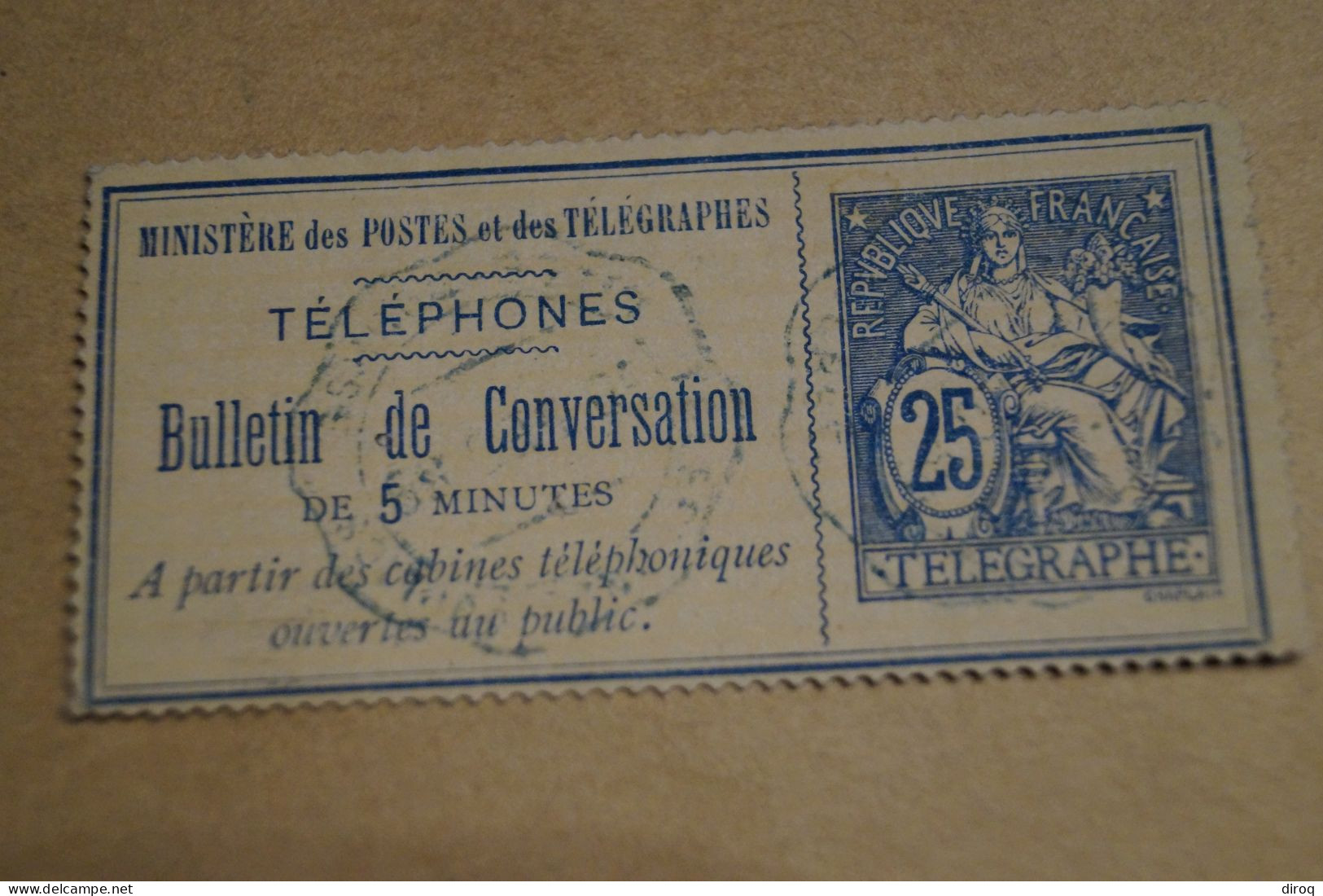 RARE,bulletin De Conversation De 5 Minutes,postes Et Télégraphes,belles Oblitérations Pour Collection - Télégraphes Et Téléphones