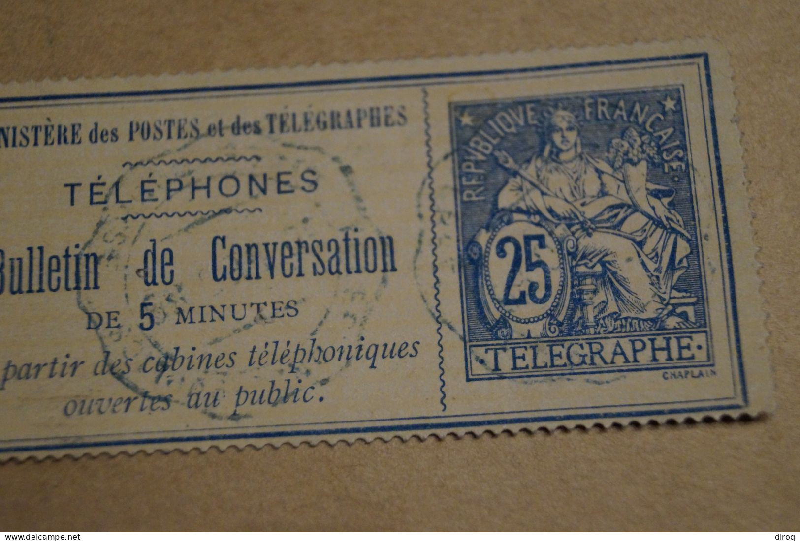 RARE,bulletin De Conversation De 5 Minutes,postes Et Télégraphes,belles Oblitérations Pour Collection - Telegraphie Und Telefon