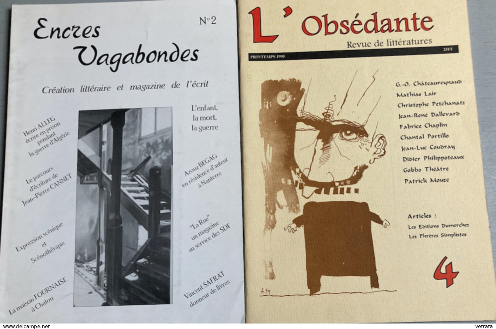 14 Revues De Littérature : L’Obsedante / Encres Vagabondes /Autour De La Litterature /Noir Et Blanc, Littérature / Le Jo - Lots De Plusieurs Livres