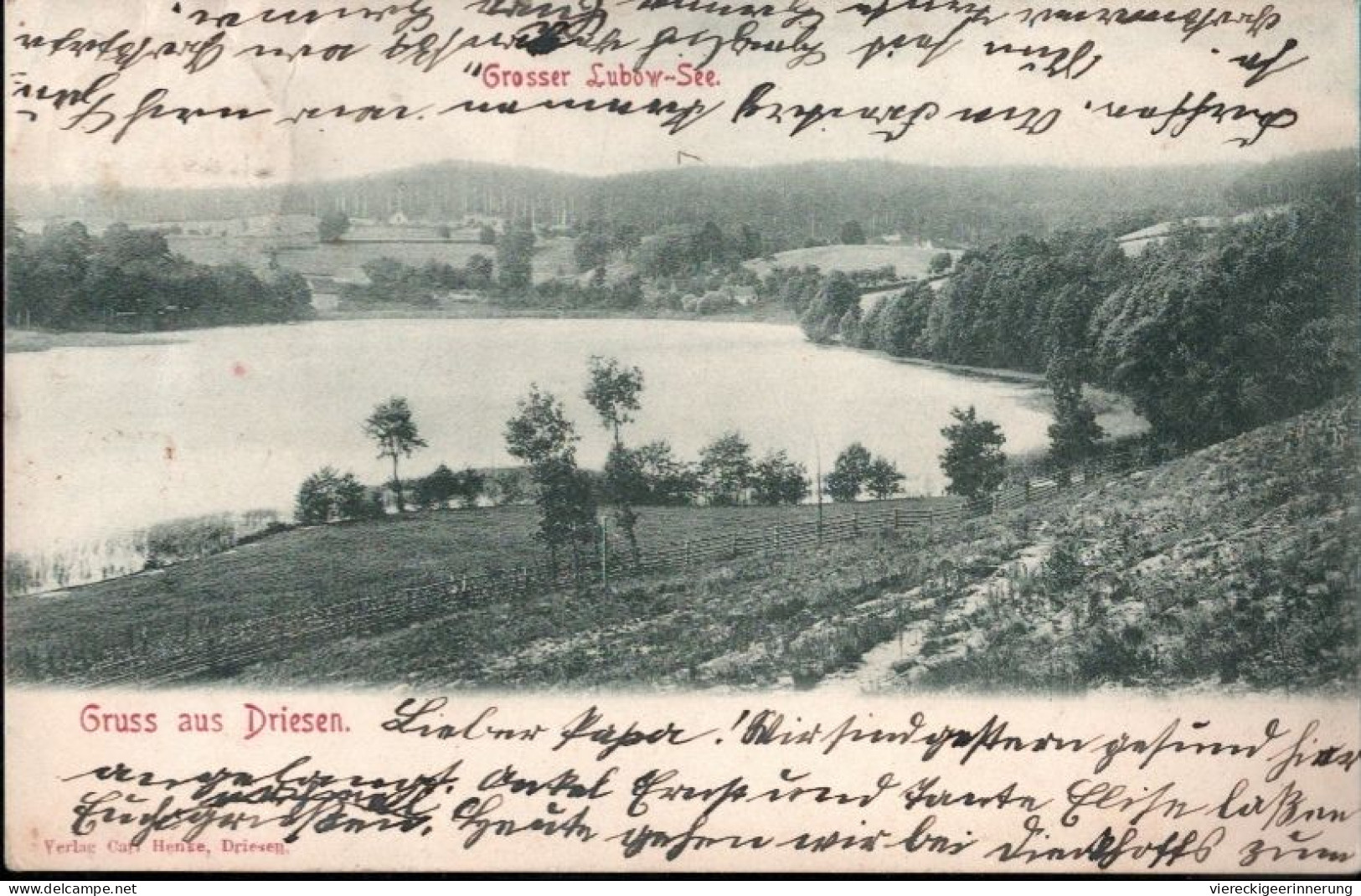 ! Alte Ansichtskarte Gruss Aus Driesen, Grosser Lubow See, 1904 - Neumark