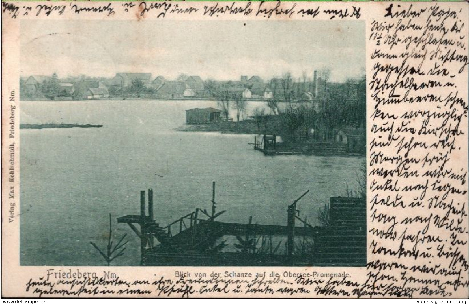 ! Alte Ansichtskarte Friedeberg, Neumark, Obersee, Bahnpoststempel, 1904 - Neumark