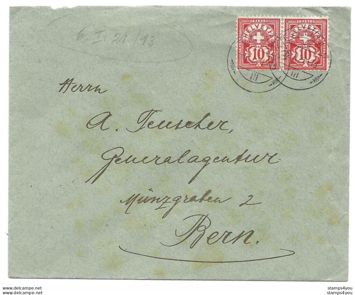 1 - 6 - Enveloppe Envoyée De Thun à Bern 1921 - Autres & Non Classés