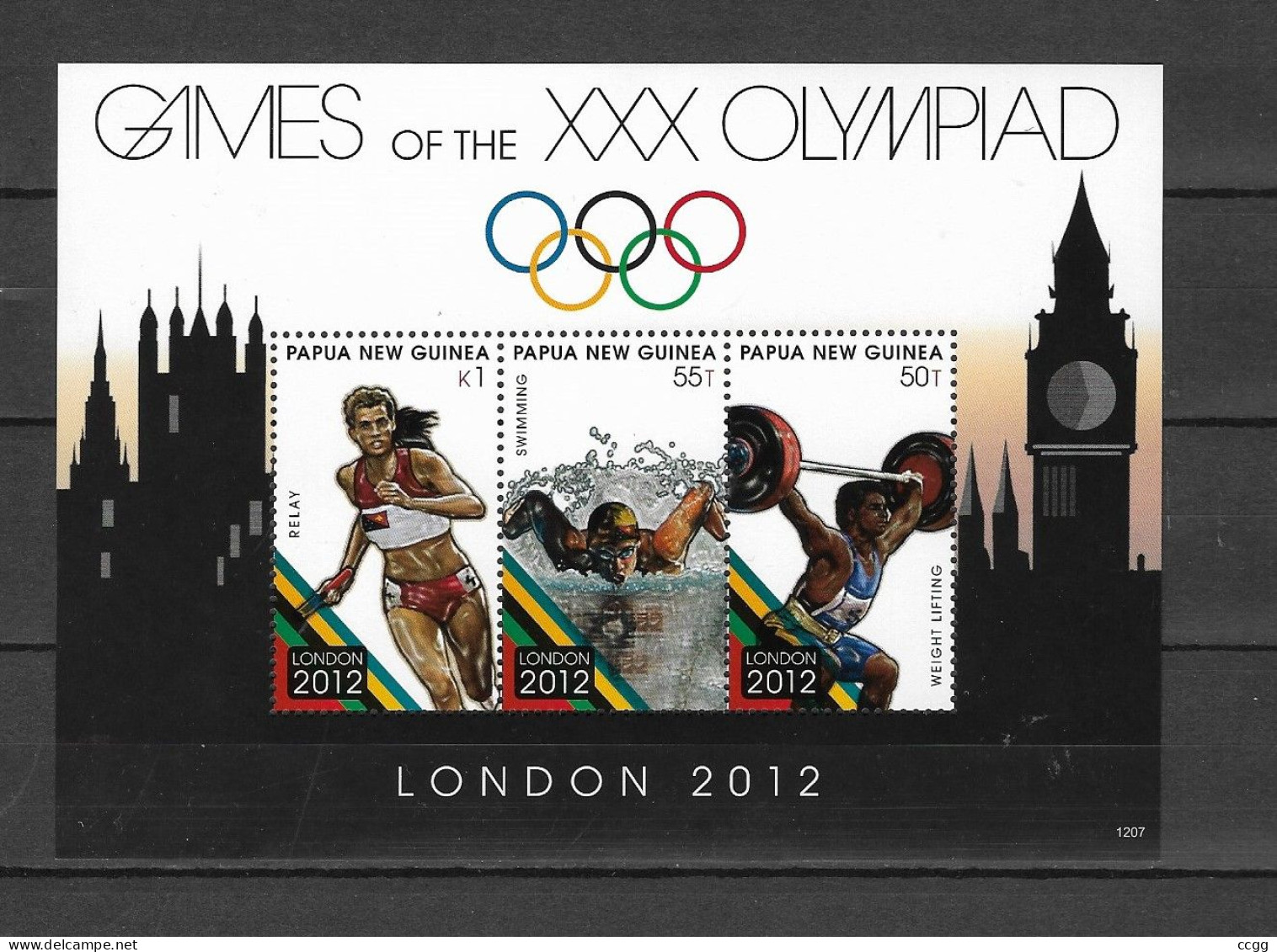 Olympische Spelen 2012 , Papa New Guinea - Blok Postfris - Eté 2012: Londres