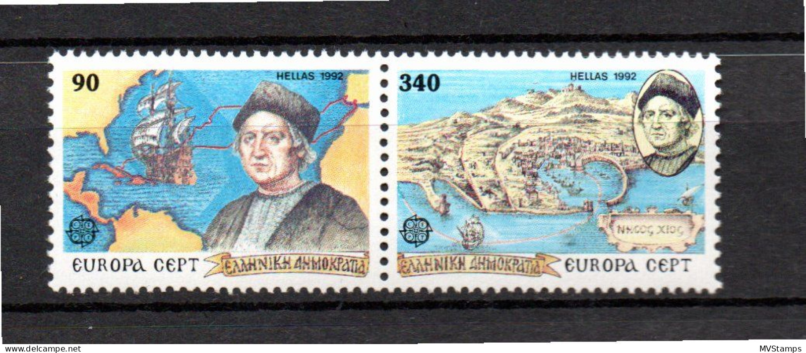 Greece 1992 Set Europe/CEPT/Columbus Stamps (Michel 1802/03) MNH - Neufs
