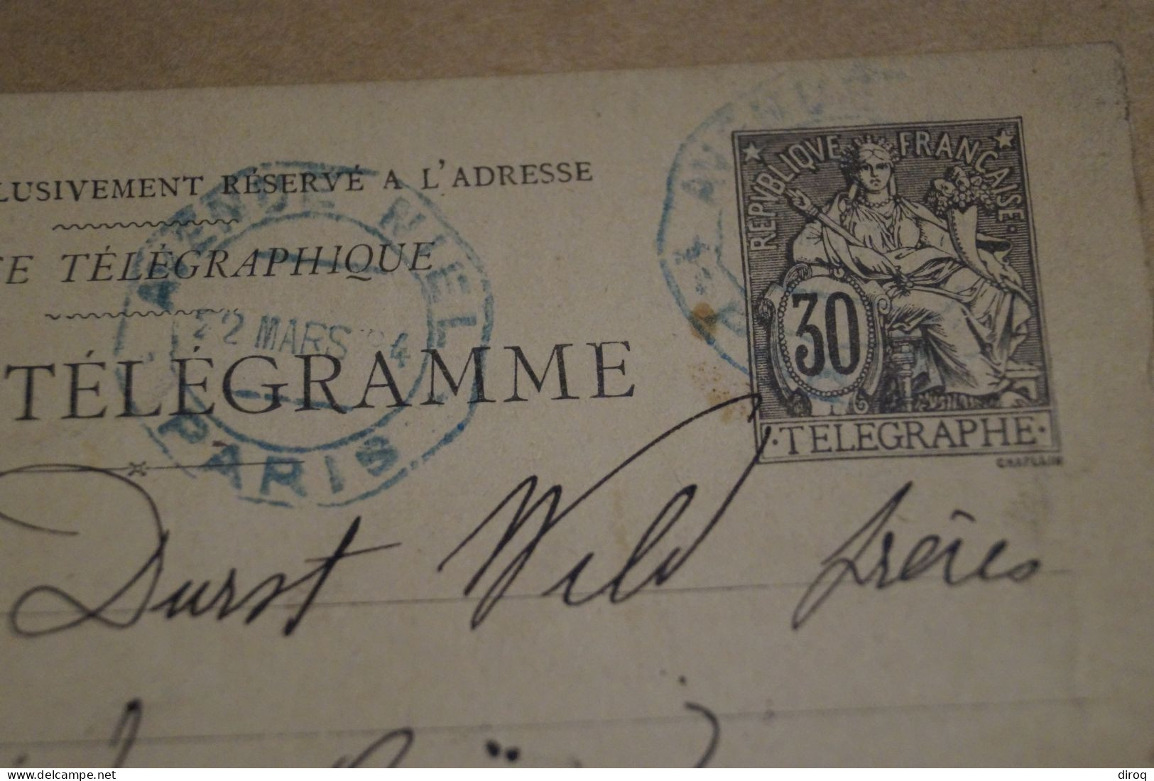 Envoi Carte Télégramme 1894,en Bel état Pour Collection - Telegraphie Und Telefon