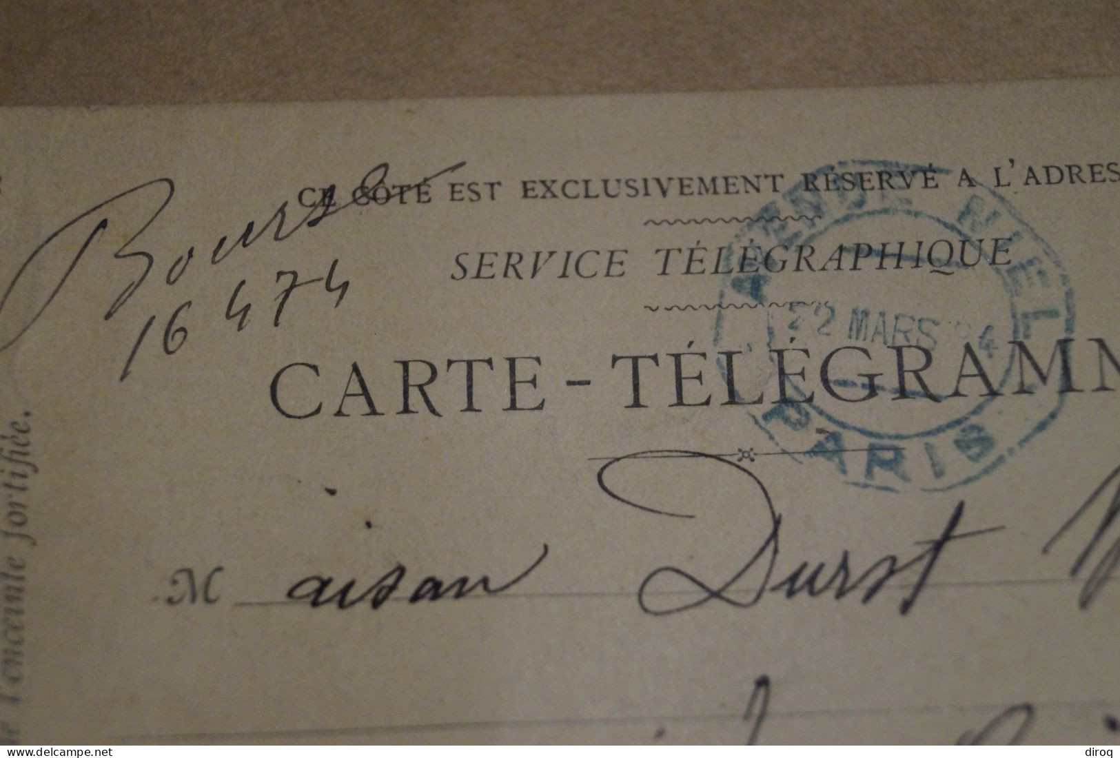 Envoi Carte Télégramme 1894,en Bel état Pour Collection - Telegramas Y Teléfonos