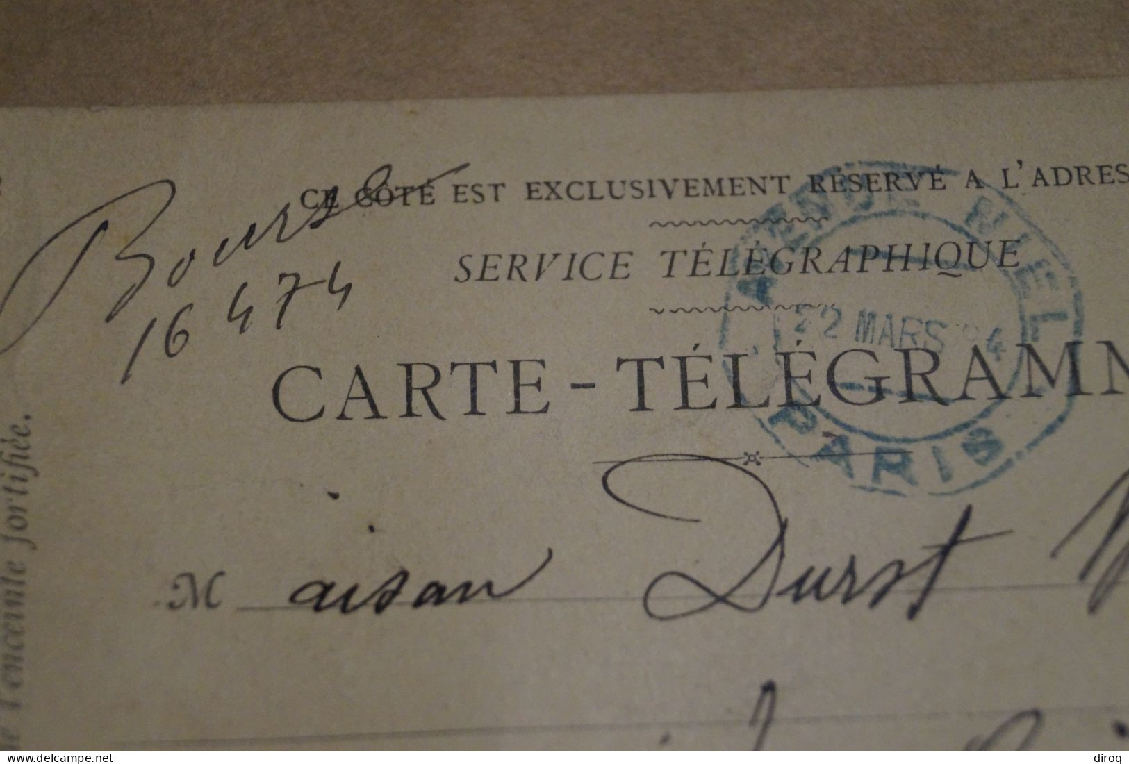 Envoi Carte Télégramme 1894,en Bel état Pour Collection - Telegraphie Und Telefon