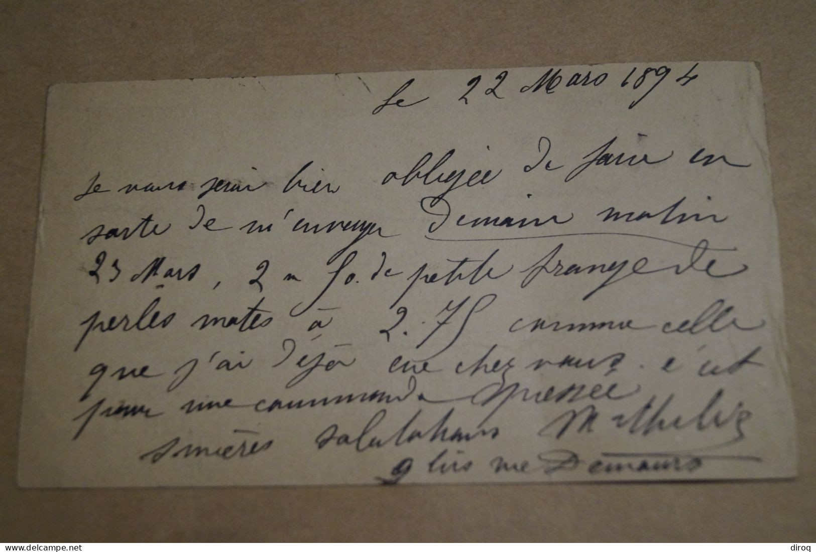 Envoi Carte Télégramme 1894,en Bel état Pour Collection - Telegraaf-en Telefoonzegels