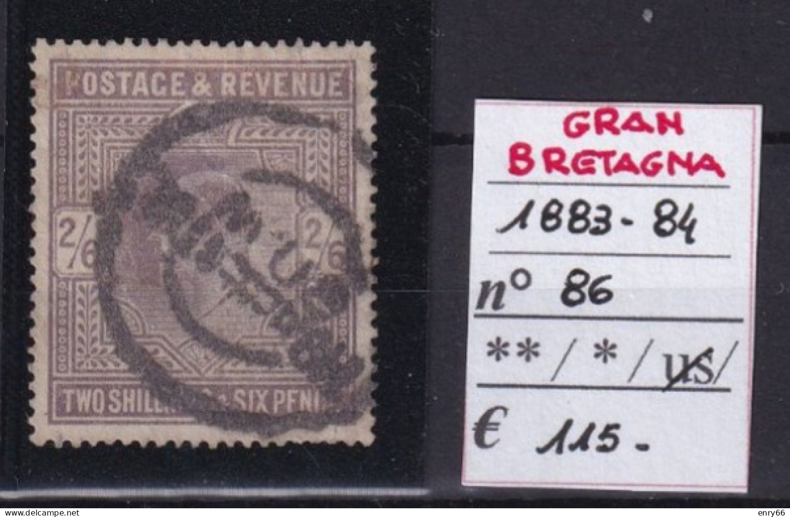 GRAN BRETAGNA 1883-84 N°86 USATO - Usados