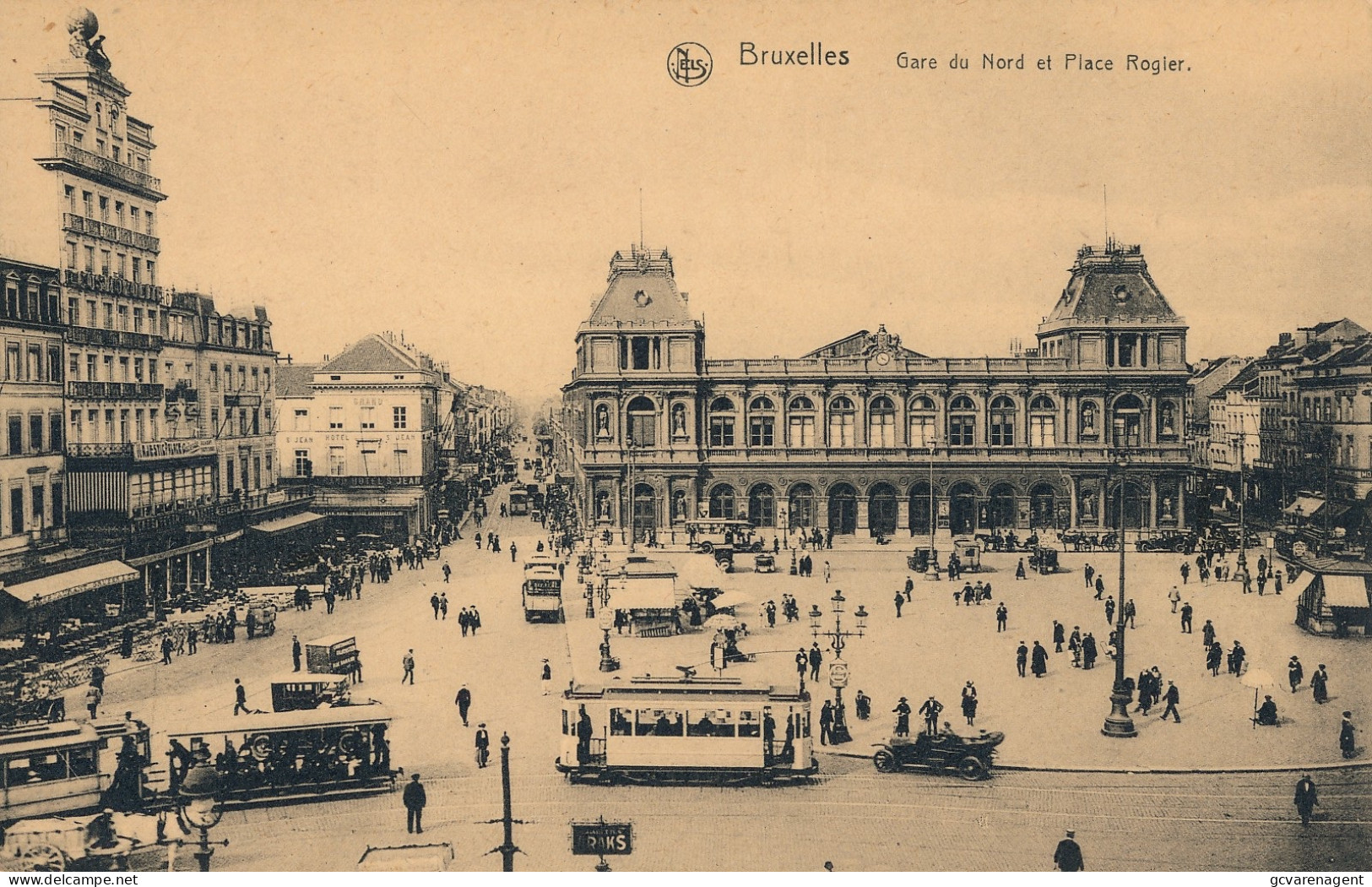 BRUXELLES   GARE DU NORD ET PLACE ROGIER     2 SCANS - Chemins De Fer, Gares