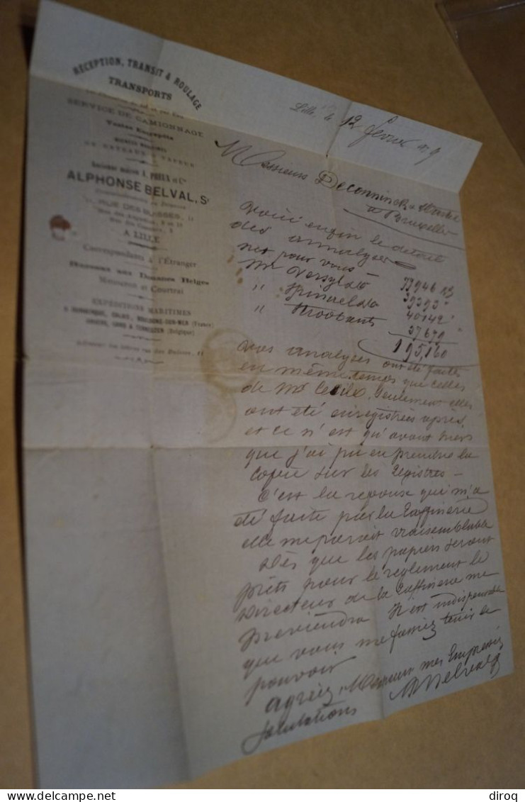 envoi de 1879 ,belle oblitération de Lille,en bel état pour collection