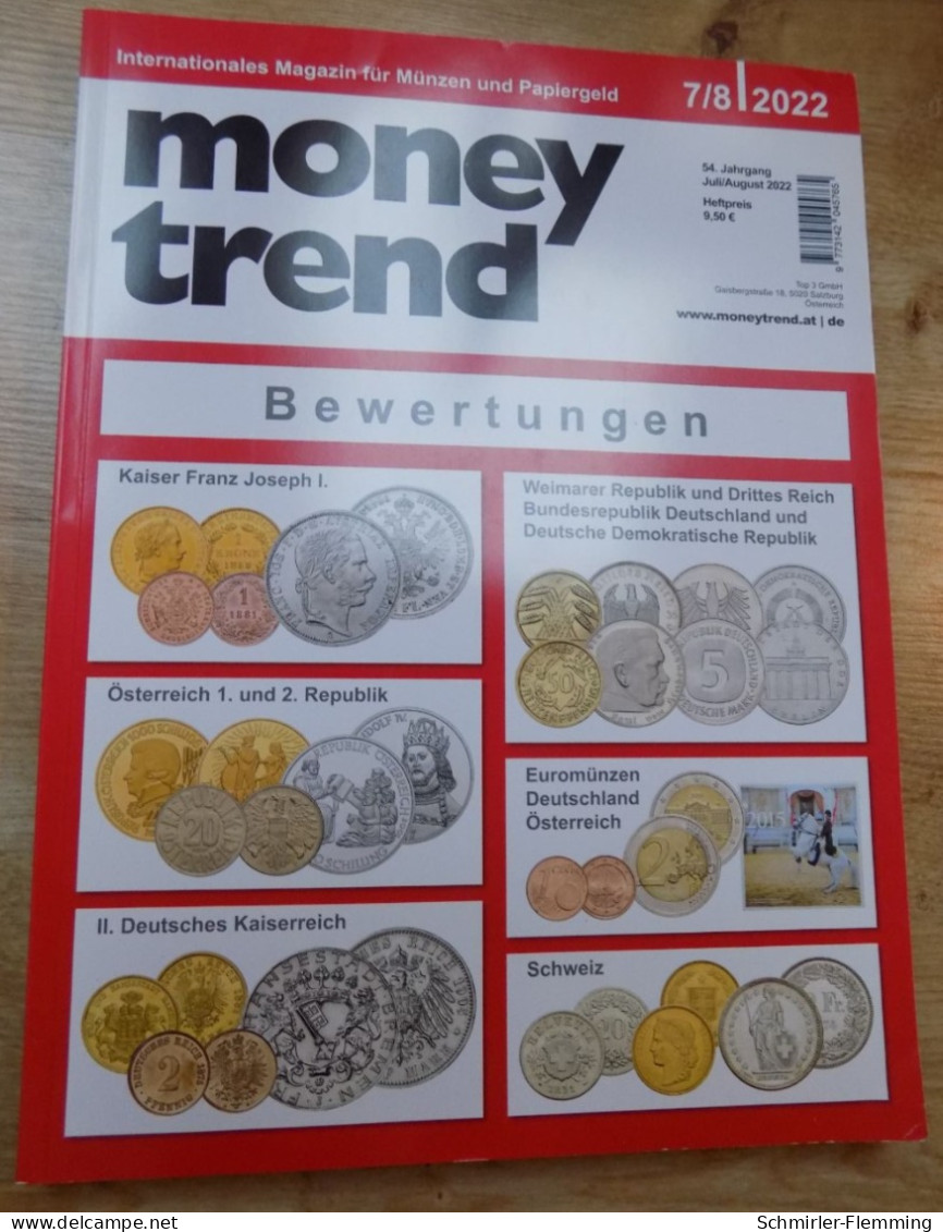 Money Trend 7/8 2022 Bewertungskatalog Deutscher Und Österreichischer Münzen Mit Schweiz, 296 Seiten - Livres & Logiciels