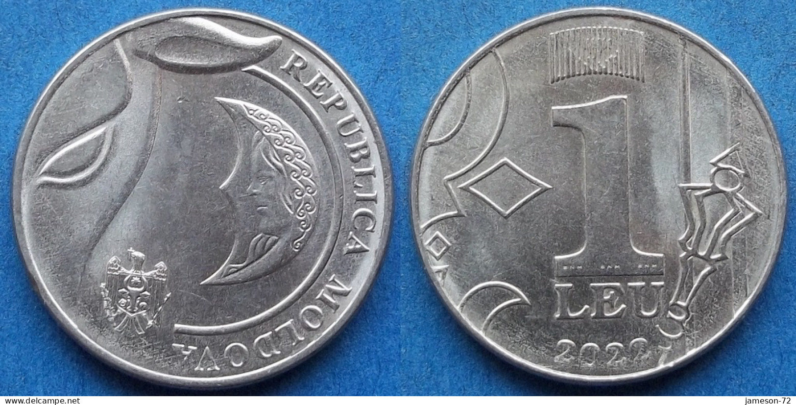 MOLDOVA - 1 Leu 2022 "Crescent Moon With Woman" KM# 153 Republic (1991) - Edelweiss Coins - Moldavie