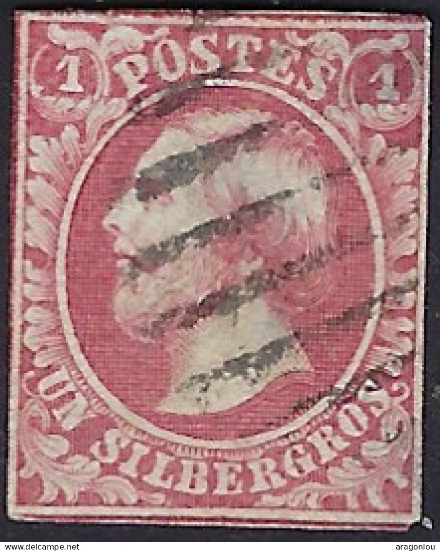 Luxembourg - Luxemburg - Timbre  1852   Guillaume III   Cachet Barres   Michel 2 - 1852 William III