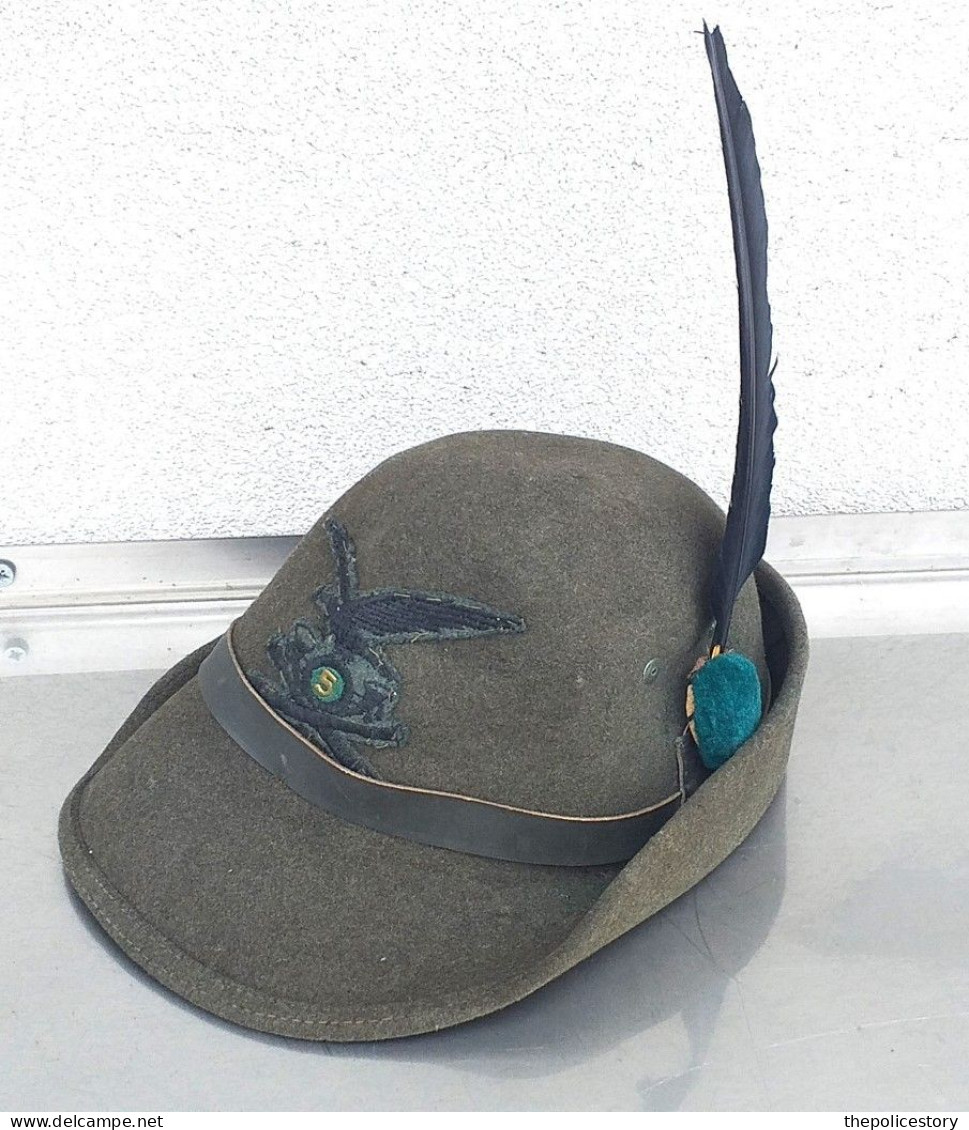 Cappello Alpini E.I. 5° Rgt Artiglieria Da Montagna  Anni '60 Originale Completo - Helme & Hauben