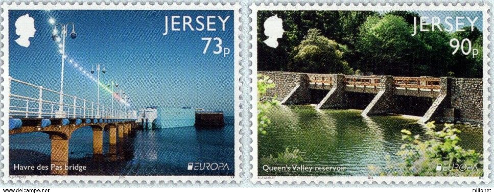 SALE!!! JERSEY 2018 EUROPA CEPT BRIDGES 2 Stamps With "EUROPA" Logo MNH ** - 2018