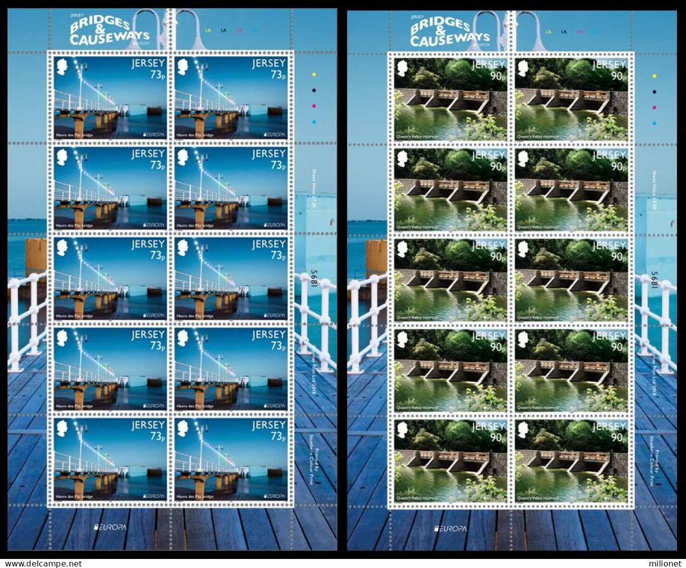 SALE!!! JERSEY 2018 EUROPA CEPT BRIDGES 2 Sheetlets "EUROPA" MNH ** - 2018