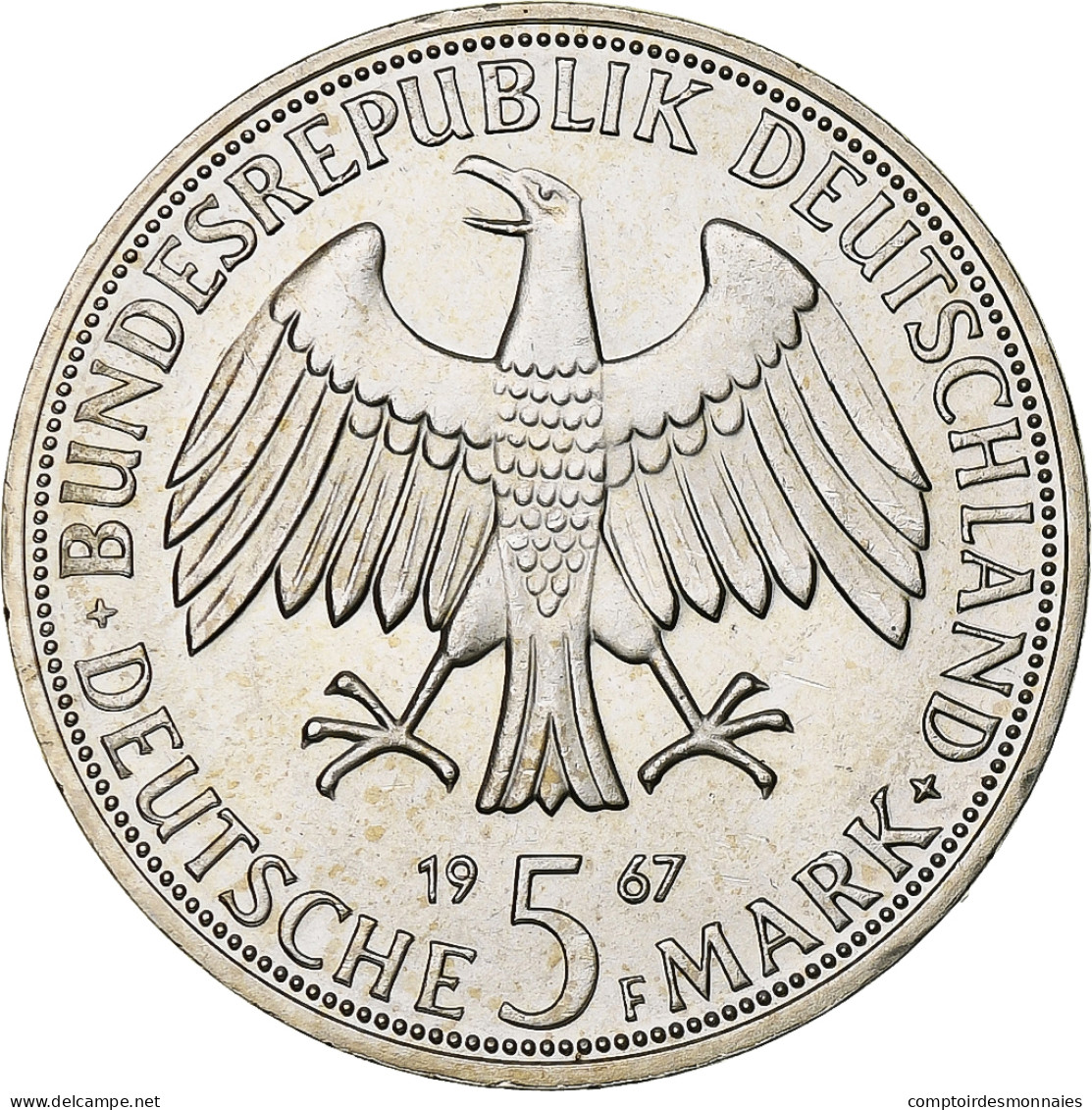 République Fédérale Allemande, 5 Mark, 1967, Stuttgart, Argent, SUP+ - 5 Marchi