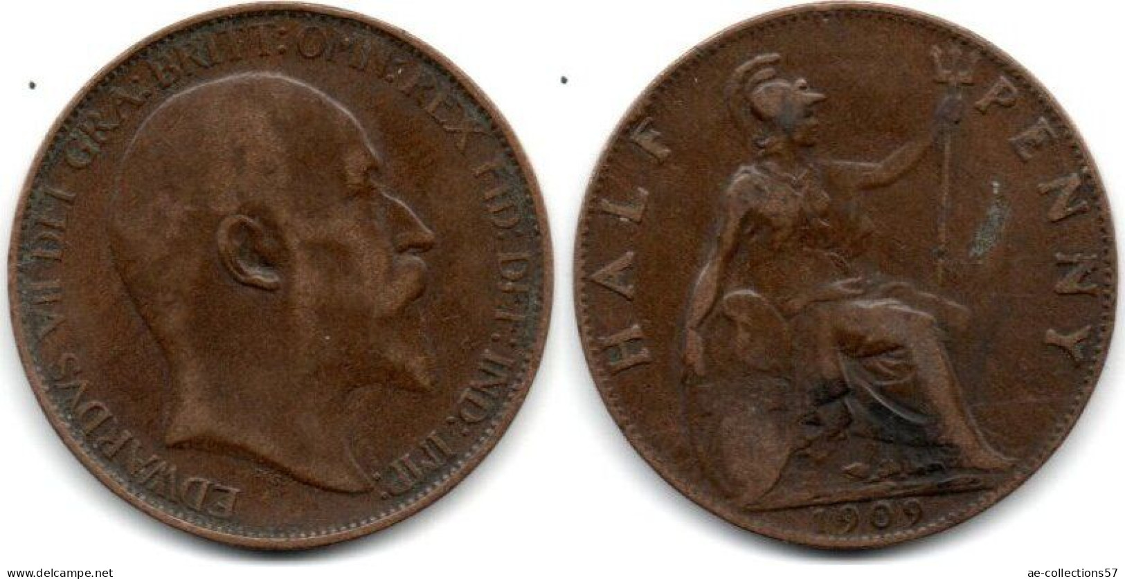 MA 29991 / Grande Bretagne - Great Britain 1/2 Penny 1909 TB+ - C. 1/2 Penny