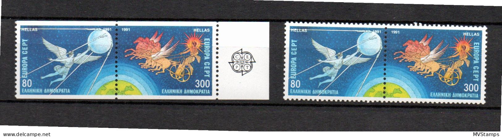 Greece 1991 Set Europe/CEPT/Space/Ikarus Stamps (Michel 1777/78 A/C) MNH - Neufs