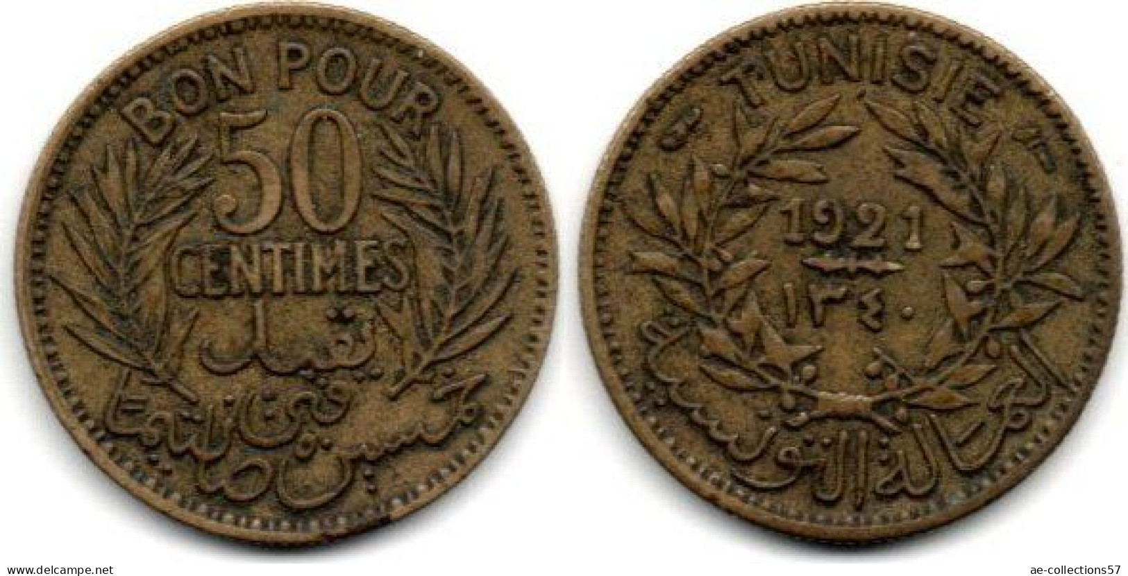 MA 30015 / Tunisie - Tunisia - Tunesien 50 Centimes 1921 TB+ - Tunisia