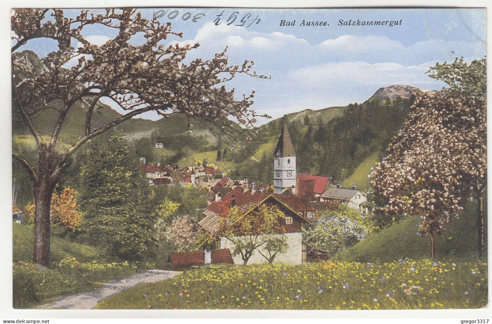 E2762) BAD AUSSEE Salzkammergut -  ältere Färbige Karte - Weg Neben Blumenwiese Zur Haus U. KIRCHE Alt !! - Ausserland