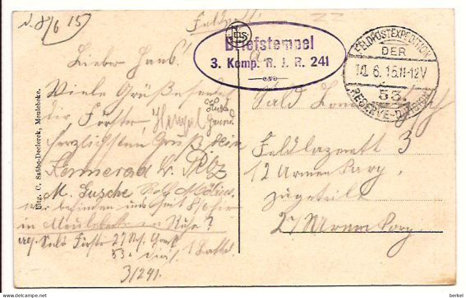 MEULEBEKE HUISVELDE DUITSE STEMPEL 1915   Nr 902 D1 - Meulebeke