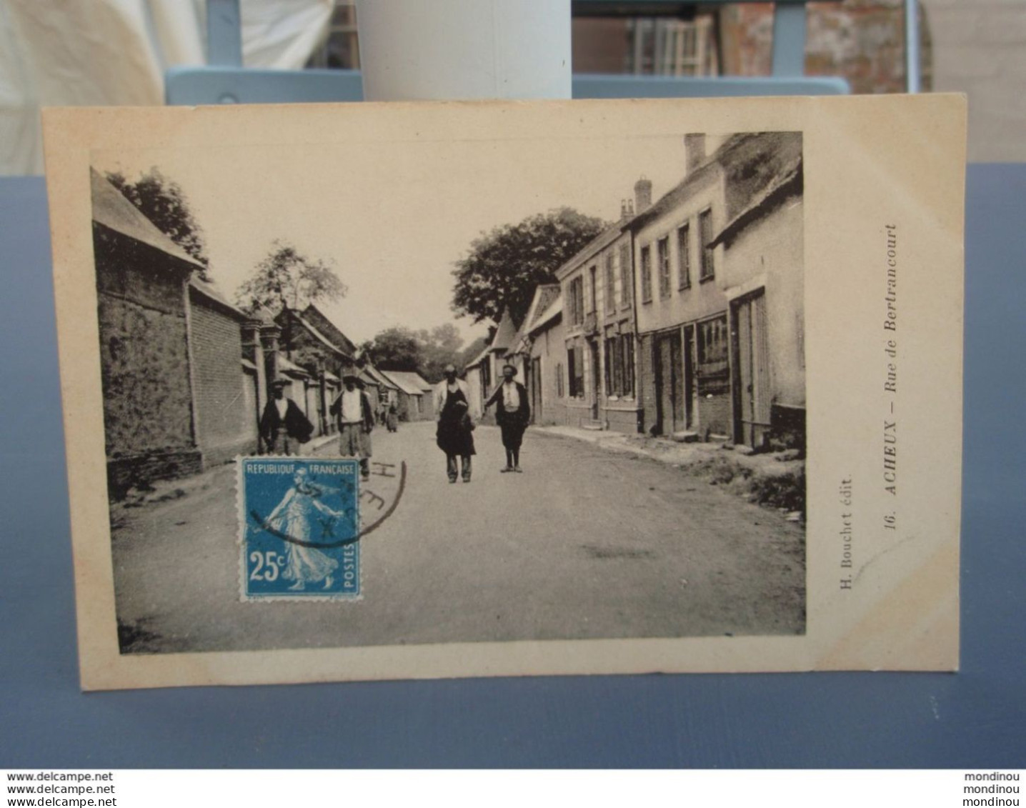 Cpa  ACHEUX-en-AMIENOIS Rue De Bertrancourt. 1921 - Acheux En Amienois