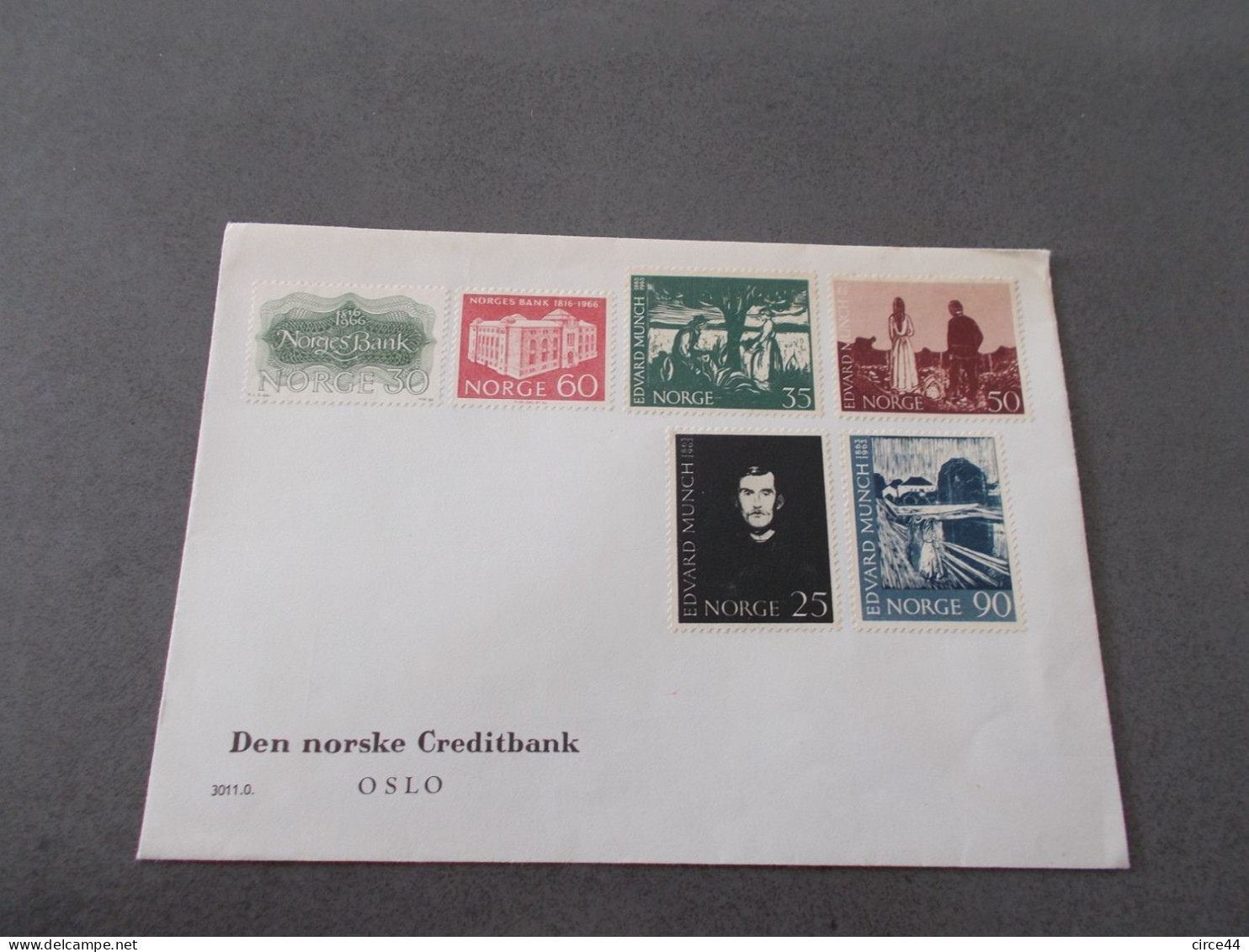 ENVELOPPE NORVEGE.PEINTURE.CENTENAIRE DE LA NAISSANCE D'EDWARD MUNCH.1966. - Storia Postale