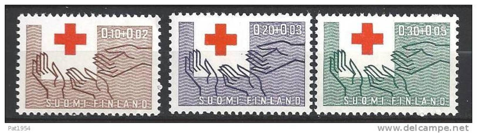 Finlande 1963 N° 551/553 Neufs ** MNH Surtaxe Pour La Croix Rouge - Nuevos