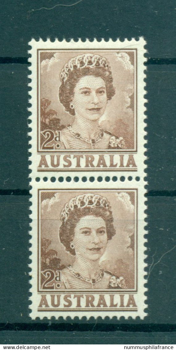 Australie 1959-62 - Y & T N. 249A - Série Courante (Michel N. 316 X) - Paire Coil (i) - Nuevos