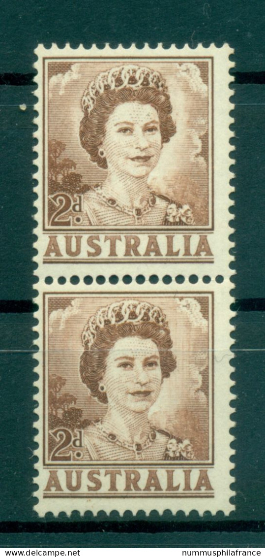 Australie 1959-62 - Y & T N. 249A - Série Courante (Michel N. 316 X) - Paire Coil (ii) - Mint Stamps