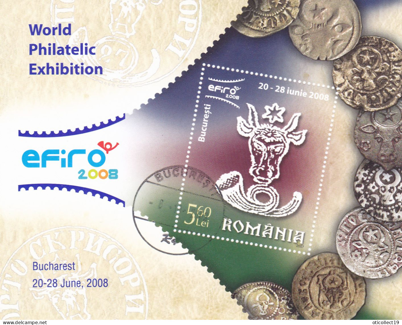 EXHIBITION EFIRO 2008,BLOCK USED,ROMANIA - Used Stamps