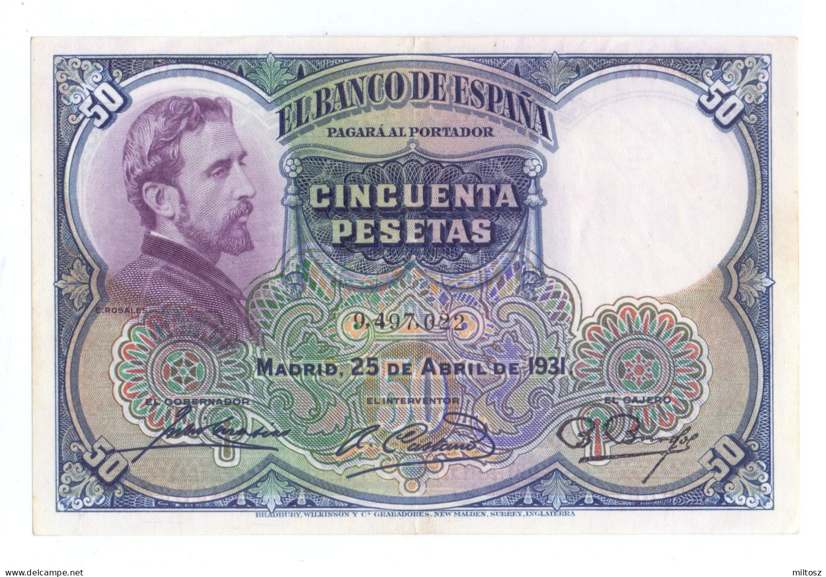 Spain 50 Pesetas 1931 - 50 Pesetas