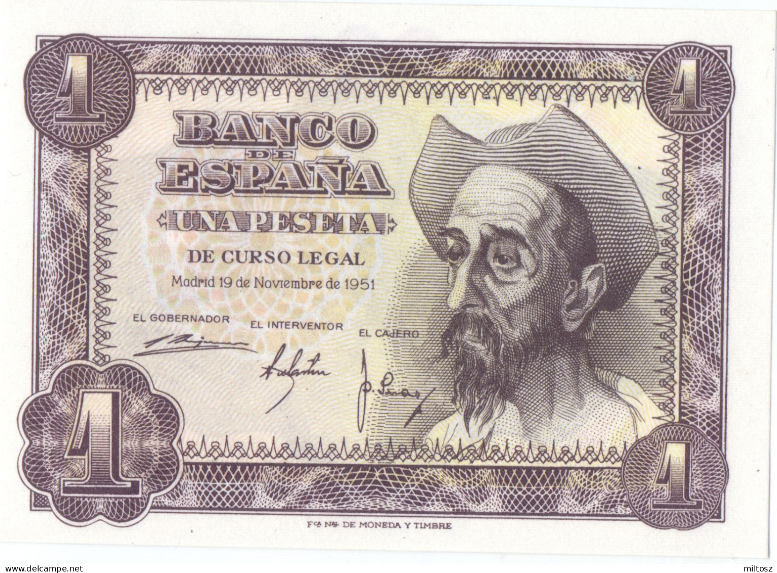 Spain 1 Peseta 1951 - 1-2 Pesetas