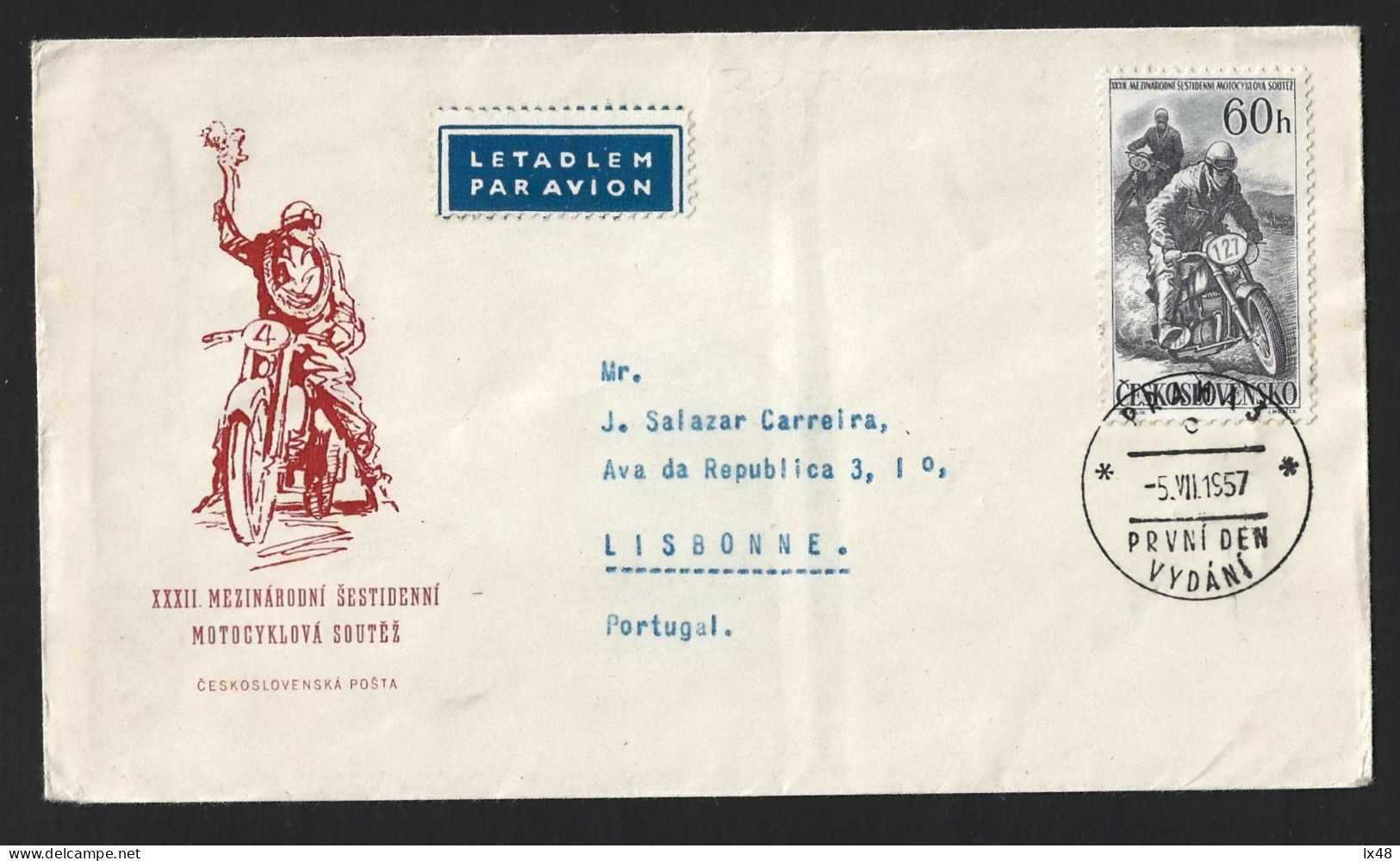 Moto Racing In Prague, Czechoslovakia. 32 1957 International Motorcycle Race. Motorcycles. Letter With Additional Ivan O - Motorbikes