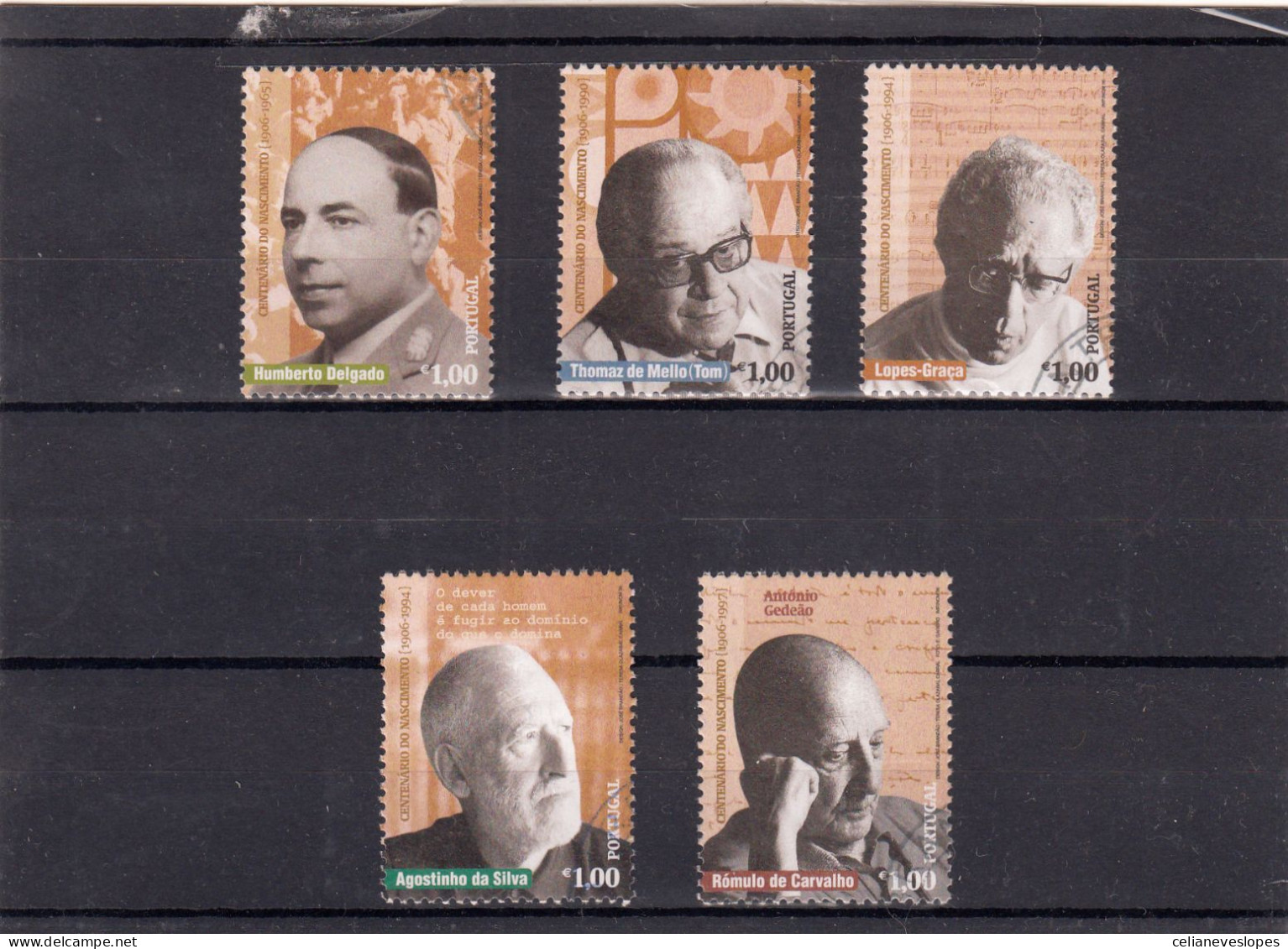 Portugal, (93), Vultos Da História E Da Cultura, 2006, Mundifil Nº 3403 A 3407 Used - Oblitérés