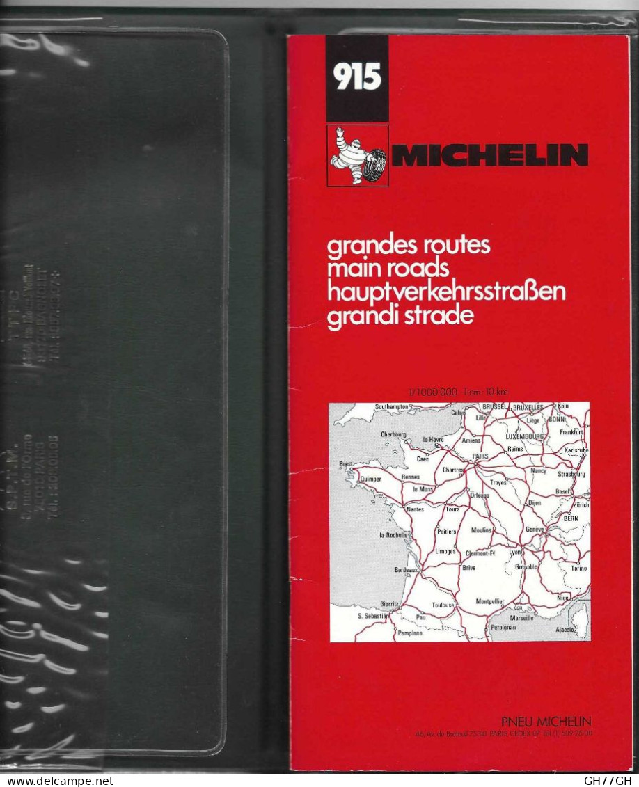 CARTE MICHELIN 915 "GRANDES ROUTES" 1979 - Cartes Routières
