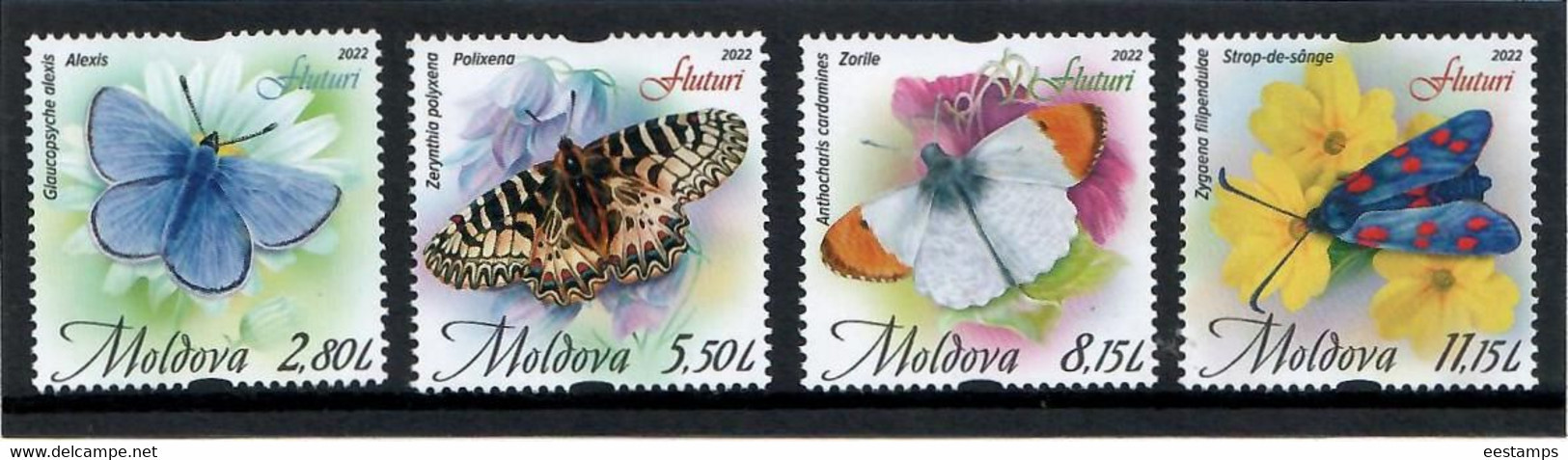 Moldova 2022 . Butterflies. 4v. - Moldavië